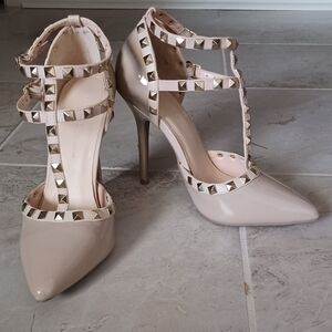 Wild Diva Nude Studded Heels